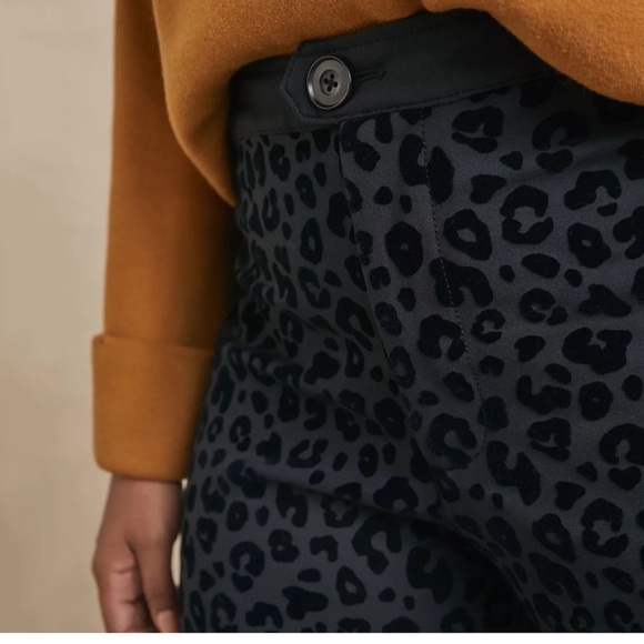 Women’s MAEVE by Anthropologie Eve Ponte Wide-Leg black leopard Pants. Size 2T - Picture 4 of 11